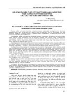 NGHIÊN CỨU BIỆN PHÁP KỸ THUẬT THÂM CANH CÀ PHÊ CHÈ THEO HƯỚNG PHÁT TRIỂN BỀN VỮNG CHO CÁC TIỂU VÙNG SINH THÁI TÂY BẮC