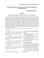 KẾT QUẢ NGHIÊN CỨU CHỌN TẠO VÀ PHÁT TRIỂN GIỐNG HOA CHO MIỀN TRUNG