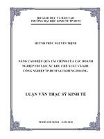 Nâng cao hiệu quả tài chính của các doanh nghiệp FDI tại các khu chế xuất và khu công nghiệp TP.HCM sau khủng hoảng