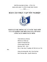 BÁO CÁO THỰC TẬP TỐT NGHIỆP KHẢO SÁT HỆ THỐNG XỬ LÝ NƯỚC THẢI MỚI CỦA XÍ NGHIỆP CHẾ BIẾN HẢI SẢN CÔN ĐẢO CÔNG SUẤT 400M3NGÀY ĐÊM