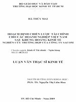 Hoạch định chiến lược tài chính cho các doanh nghiệp Việt Nam sau khủng hoảng kinh tế nghiên cứu trường hợp của công ty Sacom  Luận văn thạc sĩ