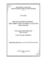 Một số giải pháp góp phần phát triển công ty thuốc lá Sài Gòn đến năm 2015