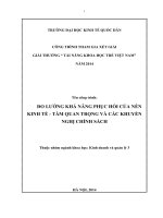 Đo lường khả năng phục hồi của nền kinh tế tầm quan trọng và các khuyến nghị chính sách
