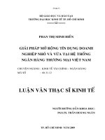Giải pháp mở rộng tín dụng doanh nghiệp nhỏ và vừa tại hệ thống ngân hàng thương mại Việt Nam