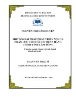 Một số giải pháp phát triển nguồn nhân lực cho các cơ quan hành chính tỉnh Lâm Đồng