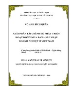 Giải pháp tài chính để phát triển hoạt động mua bán - sáp nhập doanh nghiệp ở Việt Nam