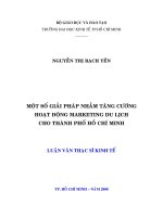 Một số giải pháp nhằm tăng cường hoạt động marketing du lịch cho thành phố Hồ Chí Minh