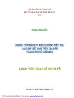 Nghiên cứu hành vi khách hàng tiêu thụ hải sâm Việt Nam trên địa bàn TPHCM