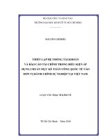 Thiết lập hệ thống tài khoản và báo cáo tài chính trong điều kiện áp dụng chuẩn mực kế toán công quốc tế vào đơn vị hành chính sự nghiệp tại Việt Nam
