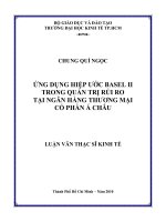 Ứng dụng hiệp ước Basel II trong quản trị rủi ro tại các ngân hàng thương mại cổ phần Á Châu  Luận văn thạc sĩ