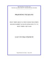 Phát triển dịch vụ phát hành trái phiếu doanh nghiệp tại ngân hàng đầu tư và phát triển Việt Nam