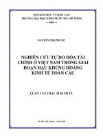 Nghiên cứu tự do hóa tài chính ở Việt Nam trong giai đoạn hậu khủng hoảng kinh tế toàn cầu
