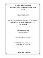 Xây dựng nội dung và tổ chức kế toán quản trị cho các doanh nghiệp nhỏ và vừa ở Việt Nam