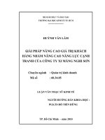 Giải pháp nâng cao giá trị khách hàng nhằm nâng cao năng lực cạnh tranh của Công ty xi măng Nghi Sơn
