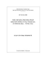 Thể chế hóa phương pháp khuyến nông có sự tham gia ở tỉnh Bà Rịa - Vũng Tàu