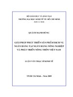 Giải pháp phát trển sản phẩm dịch vụ ngân hàng tại ngân hàng nông nghiệp và phát triển nông thôn Việt Nam