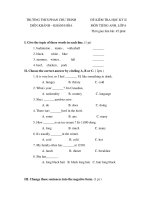 Đề HKII Tiếng Anh 6 - 5