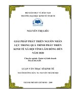 Giải pháp phát triển nguồn nhân lực trong quá trình phát triển kinh tế xã hội tỉnh Lâm Đồng đến năm 2020