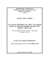 Xây dựng mô hình cấu trúc tài chính cho các doanh nghiệp ngành viễn thông Việt Nam