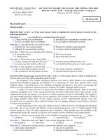 Đề thi đáp án môn anh văn thpt 2009