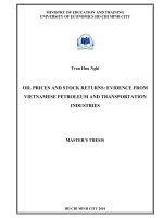 Oil prices and stock returns evidence from vietnamese petroleum and transportation industries  Luận văn thạc