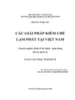 Các giải pháp kiềm chế lạm phát tại Việt Nam