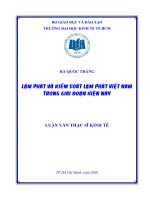 Lạm phát và kiểm soát lạm phát Việt Nam trong giai đoạn hiện nay