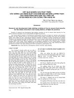 KẾT QUẢ NGHIÊN CỨU PHÁT TRIỂN CÁC GIỐNG LÚA NĂNG SUẤT CAO ĐẢM BẢO AN NINH LƯƠNG THỰC CHO VÙNG ĐỒNG BÀO DÂN TỘC THIỂU SỐ HUYỆN MIỀN NÚI CON CUÔNG TỈNH NGHỆ AN