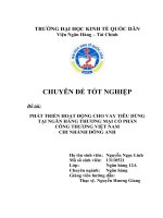 báo cáo thực tập: Phát triển hoạt động cho vay tiêu dùng tại ngân hàng thương mại cổ phần Công thương Chi nhánh Đông Anh