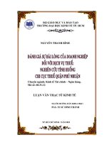 Đánh giá sự hài lòng của doanh nghiệp đối với vụ thuế nghiên cứu tình huống chi cục thuế quận Phú Nhuận