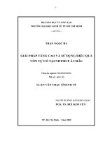 Giải pháp tăng cao và sử dụng hiệu quả vốn tự có tại NHTMCP Á Châu