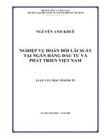 Nghiệp vụ hoán đổ lãi suất tại ngân hàng đầu tư và phát triển Việt Nam