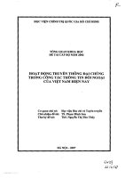 Hoạt động truyền thông đại chúng trong công tác thông tin đối ngoại của Việt Nam hiện nay