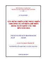 Xây dựng chiến lược phát triển cho công ty cổ phần chế biến hàng xuất khẩu Cầu Tre đến năm 2015