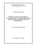 Đánh giá chất lượng dịch vụ và sự thỏa mãn của khách hàng tại NHTMCP công thương việt Nam(VIETINBANK)
