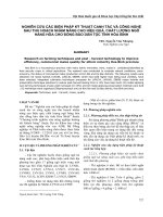 NGHIÊN CỨU CÁC BIỆN PHÁP KỸ THUẬT CANH TÁC VÀ CÔNG NGHỆ SAU THU HOẠCH NHẰM NÂNG CAO HIỆU QUẢ, CHẤT LƯỢNG NGÔ HÀNG HÓA CHO ĐỒNG BÀO DÂN TỘC TỈNH HÒA BÌNH