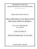 Phát triển dịch vụ giá trị gia tăng trên mạng thông tin di động