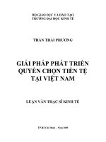 Giải pháp phát triển quyền chọn tiền tệ tại Việt Nam