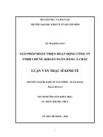 Giải pháp hoàn thiện hoạt động công ty TNHH chứng khoán Ngân hàng Á Châu