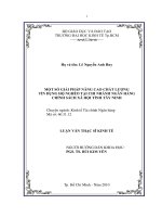 Một số giải pháp nâng cao chất lượng tín dụng hộ nghèo tại chi nhánh ngân hàng chính sách xã hội tỉnh Tây Ninh