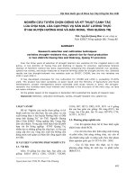 NGHIÊN CỨU TUYỂN CHỌN GIỐNG VÀ KỸ THUẬT CANH TÁC LÚA CHỊU HẠN, LÚA CẠN PHỤC VỤ SẢN XUẤT LƯƠNG THỰC Ở HAI HUYỆN HƯỚNG HOÁ VÀ ĐẮK RONG, TỈNH QUẢNG TRỊ