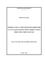 mở rộng cho vay đối với doanh nghiệp nhỏ và vừa tại ngân hàng nông nghiệp và phát triển nông thôn việt nam