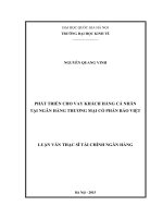 phát triển cho vay khách hàng cá nhân tại ngân hàng thương mại cổ phần bảo việt