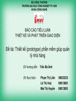 BÀI TIỂU LUẬN-Thiết kế (prototype) phần mềm giúp quản quản lý nhà hàng
