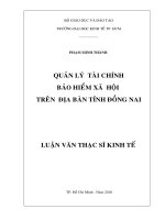 Quản lý tài chính bảo hiểm xã hội trên địa bàn tỉnh Đồng Nai