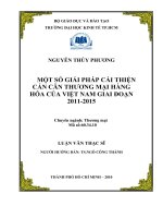 Một số giải pháp cải thiện cán cân thương mại hàng hóa của Việt Nam giai đoạn 2011-2015