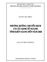 Phương hướng chuyển dịch cơ cấu kinh tế ngành tỉnh Kiên Giang đến năm 2020