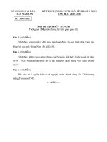 Đề thi chọn HSG Tỉnh 2011_Sử9