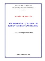 Tác động của tự do hóa tài khoản vốn đến tăng trưởng