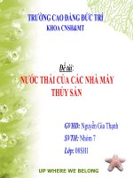 ĐỀ ÁN TỐT NGHIỆP-NƯỚC THẢI CỦA CÁC NHÀ MÁY THỦY SẢN